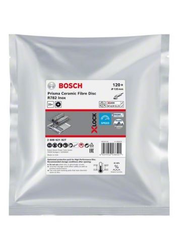 BOSCH EXPERT PRISMA X-LOCK disque fibre R782,125,P120,25 pièces 2608621827