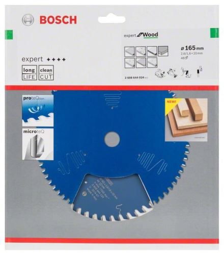 BOSCH Lame de scie Expert pour le bois 165 x 20 x 2,6 mm, 48 2608644024