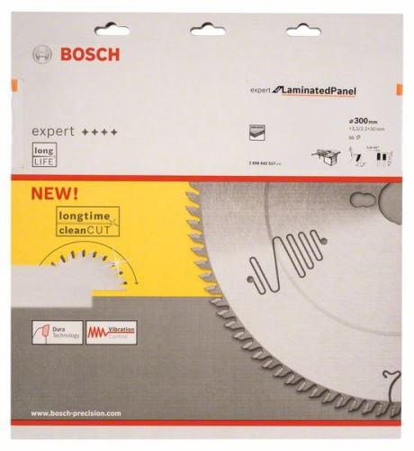 BOSCH Lame de scie Expert pour panneau stratifié 300 x 30 x 3,2 mm, 96 2608642517