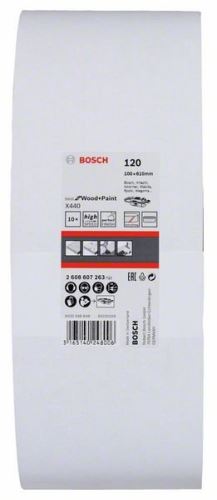 BOSCH Jeu de 10 bandes abrasives X440 100 x 610 mm, 120 2608607263