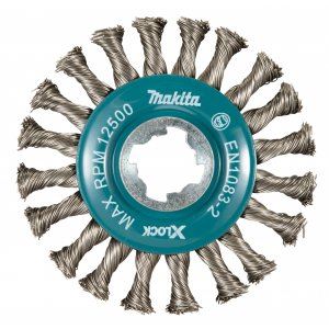 MAKITA brosse à disque fil tressé en acier inoxydable diamètre 0,5 mm X-LOCK 115 mm D-73352