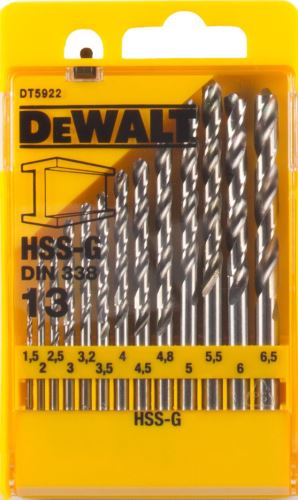 Jeu de forets DeWALT HSS-G, pour métal (13 pièces) DT5922