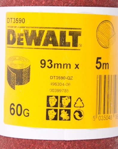 DeWALT Rouleau de papier de verre P80, 25 mx 93 mm DT3596