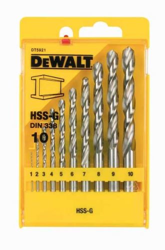 DeWALT Jeu de forets à métaux HSS-G / 1, 2, 3, 4, 5, 6, 7, 8, 9, 10 mm / (10 pièces) DT5921