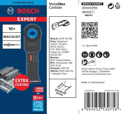 BOSCH EXPERT STARLOCKMAX MAII32AIT, 10 pièces 2608900023