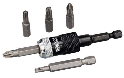 Jeu d'embouts DeWALT (6 pièces) / adaptateur à dégagement rapide + embouts de 25 mm : Pz2, Pz3, T25, 50 mm : Pz2, T20 / DT71514