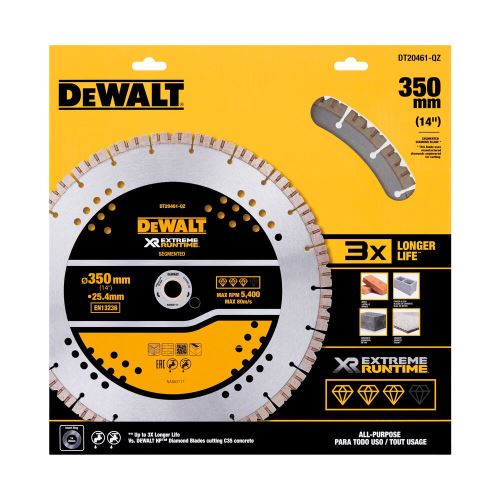 Lame de scie diamantée segmentée DeWALT, 350 mm DT20461 DT20461