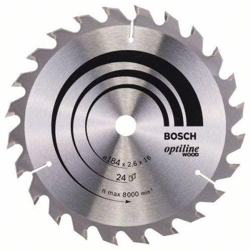 BOSCH Lame de scie Optiline Wood 184 x 16 x 2,6 mm, 24 2608640817