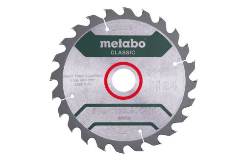 METABO Lame de scie 190 x 30 mm, 24 dents, 15° 628675000