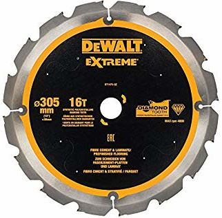 Lame de scie DeWALT pour panneaux en fibrociment et stratifiés, 305 x 30 mm, 16 dents DT1475