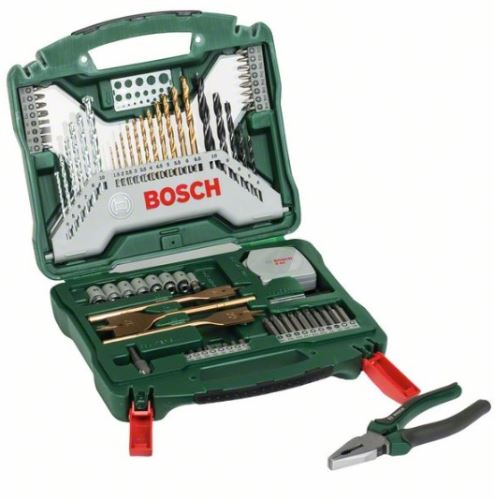 BOSCH Jeu d'accessoires X-Line 70 pièces avec pinces dans un coffret d'accessoires 2607017197