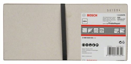 BOSCH Lame de scie pour scies à queue S 1122 VFR Spéciale pour réparation de palettes (100 pièces) 2608658031