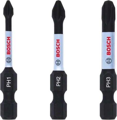 BOSCH Jeu d'embouts PH1, PH2, PH3 50 mm, 3 pièces 2608522491