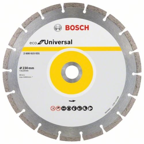 BOSCH Disque à tronçonner diamanté ECO Pour Universel 150x22,23x2,1x7 (10 pièces) 2608615042