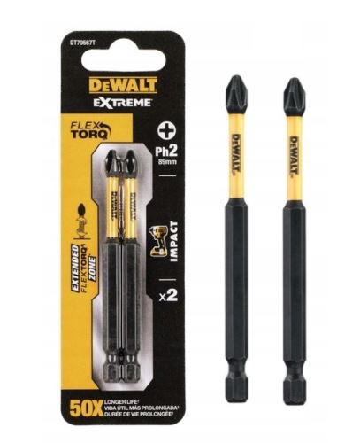 Jeu d'embouts DeWALT PH2, 85 mm (2 pièces) DT70567T