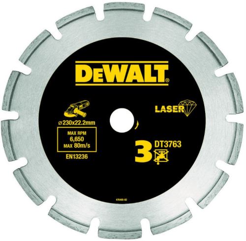 Disque DeWALT DIA pour matériaux durs et granit 230 x 22,2 mm DT3763