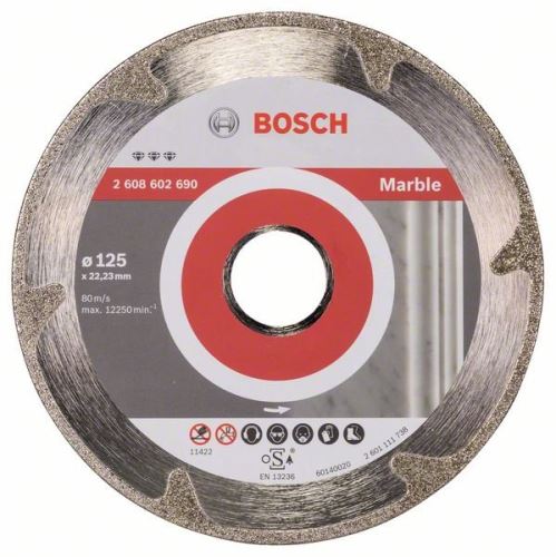 BOSCH Disque à tronçonner diamanté Best for Marble 125 x 22,23 x 2,2 x 3 mm 2608602690