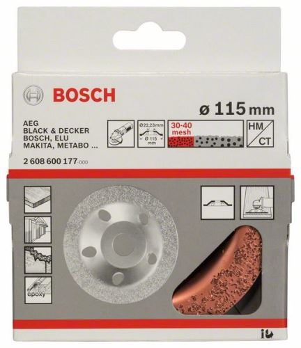 BOSCH Roue à pot en carbure 115 x 22,23 mm ; fin, plat 2608600177