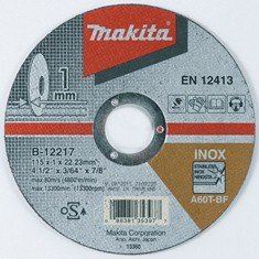 Disque à tronçonner en acier inoxydable MAKITA 115x1x22,23 mm B-12217