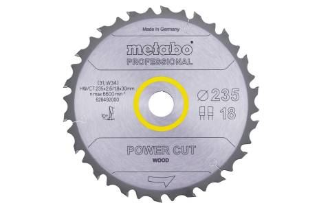 METABO Lame de scie "bois coupé - professionnel", 235 x 30 mm, 18 dents, FZ/FA 10° 628492000