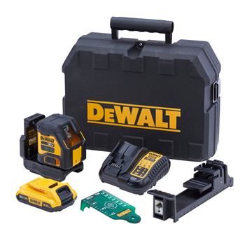 Laser croisé DeWALT avec faisceau vert, batterie 2Ah DCLE34021D1