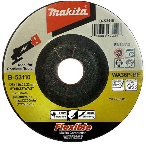 MAKITA disque abrasif flexible 125x4x22,23 mm B-53110