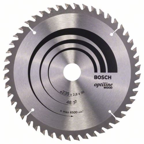 BOSCH Lame de scie Optiline Wood 235 x 30/25 x 2,8 mm, 48 2608640727