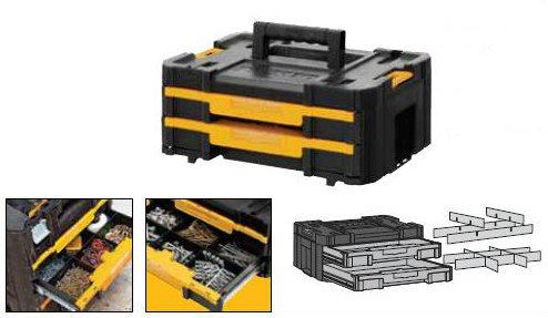 DeWALT TSTAK IV - valise avec deux tiroirs pour accessoires DWST1-70706