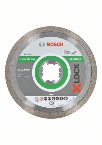 BOSCH X-LOCK Disque à tronçonner diamanté Standard pour système céramique 125 x 22,23 x 1,6 x 7 mm 2608615138