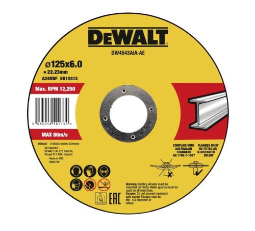 DeWALT Disque à tronçonner pour métal 125 x 22,23 x 6 mm DW4543AIA