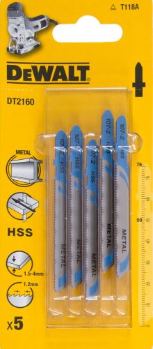 Lame de scie DeWALT HSS, pour métal fin, 76 mm (5 pièces) DT2160