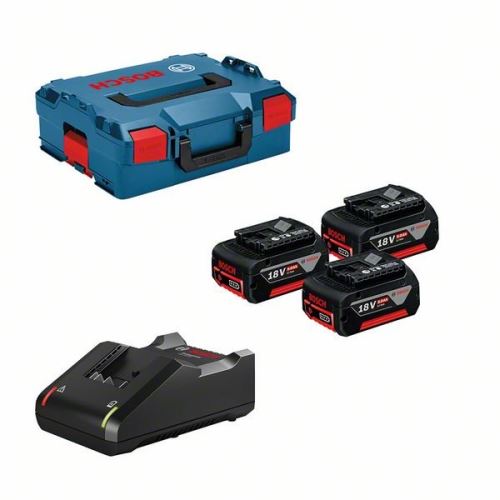 Kit Bosch Professional : 3x batterie GBA 18V 5,0 Ah + GAL 18V-40 en L-BOXX 136 0615990L3T