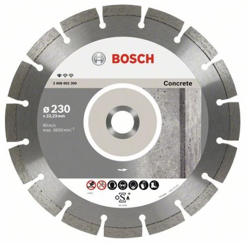 BOSCH Disque à tronçonner diamanté Standard pour Béton 230 x 22,23 x 2,3 x 10 mm (10 pièces) 2608603243