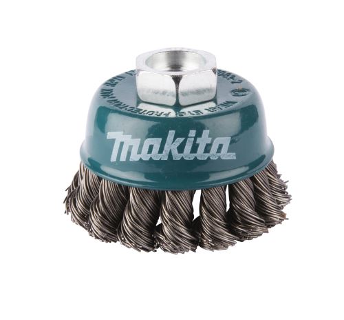 MAKITA Brosse en forme de coupe 75 mm, fil tressé en acier inoxydable 0,5 mm D-77497