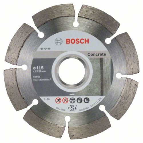 BOSCH Disque à tronçonner diamanté Standard pour Béton 115 x 22,23 x 1,6 x 10 mm (10 pièces) 2608603239