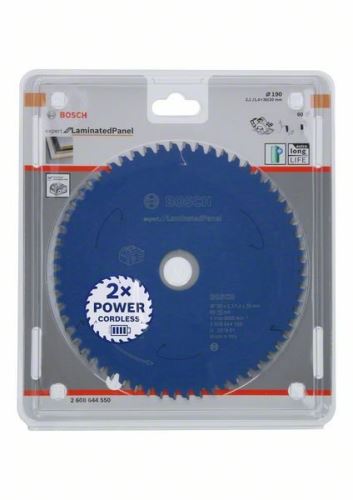 Lame de scie BOSCH pour scies sans fil ; Expert pour panneau laminé 190x30x2,1/1,4x60T 2608644550