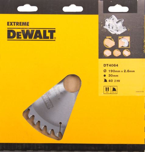 Lame de scie DeWALT ATB 10° pour couper le bois, 190 x 30 mm, 28 dents DT4033