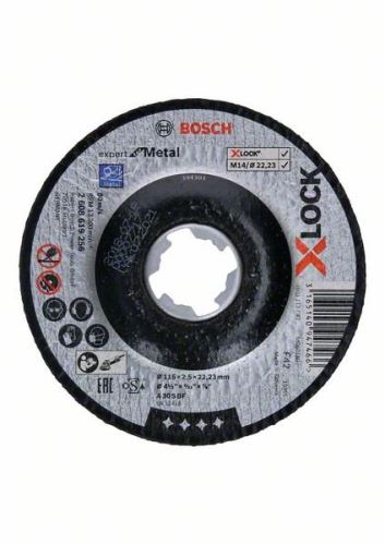 BOSCH X-LOCK Disque à tronçonner cassé Expert pour système métal 115×2,5×22,23 A 30 S BF, 115 mm, 2,5 mm 2608619256