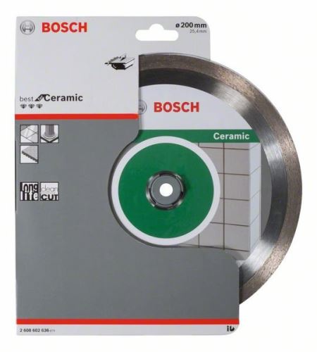 BOSCH Disque à tronçonner diamanté Best for Ceramic 200 x 25,40 x 2,2 x 10 mm 2608602636