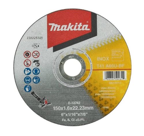 MAKITA disque à tronçonner en acier inoxydable 150x1,6x22,23 E-13742