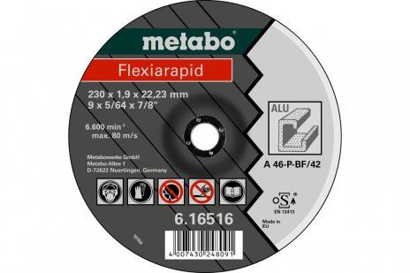 METABO Meule Flexiarapid 125 x 1,0 x 22,23 mm, ALUMINIUM, TF 41 - 616513000 616513000