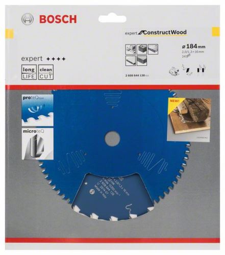 BOSCH Lame de scie Expert pour Construct Wood 184 x 16 x 2,0 mm, 24 2608644138