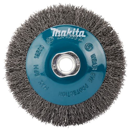 Brosse boisseau en fil d'acier MAKITA, fil ondulé 0,3 mm, 115 mm D-39849