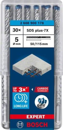 BOSCH EXPERT foret SDS plus-7X, 5x50x115 30 pièces 2608900178