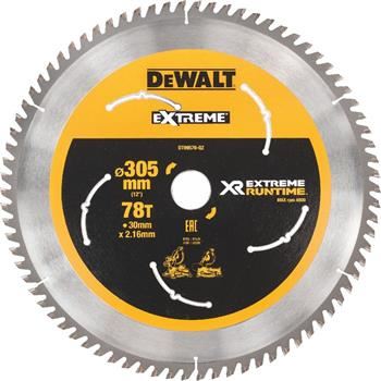 Lame de scie DeWALT (idéale pour les scies FLEXVOLT), 305 x 30 mm, 78 dents DT99576