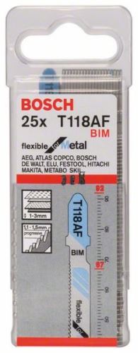 BOSCH Lame de scie pour scie alternative T 118 AF Flexible pour le métal (5 pcs) 2608634505