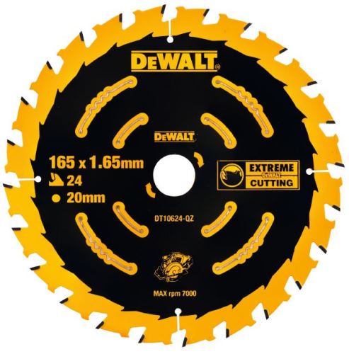 Lame de scie DeWALT EXTREME (pour scies sans fil), 165 x 20 mm, 24 dents DT10624