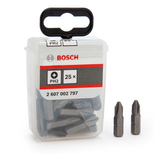 BOSCH Jeu d'embouts ExH PH2 25 mm, 25 pièces, Tic Tac 2607002797