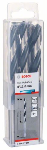 BOSCH Foret hélicoïdal HSS PointTeQ 11,8 mm (5 pièces) 2608577286