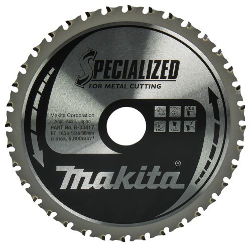 MAKITA lame de scie acier SPECIALIZED 185x1,9x30 mm 36 dents B-33417